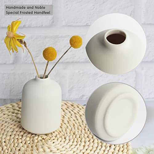 YANLING Small White Vase for Decor, 6 Pack Ceramic Vases for Pampas Grass, Boho Vase for Home Decor White Vases for Flowers, Modern Ceramic Vase Dried Flowers Vases - color: White-b, size: 6 Pack-Small