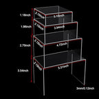 Chuangdi 20 Pcs Acrylic Display Risers, Clear Product Stand, Jewelry Display Riser Shelf Showcase Fixtures for Figure Dessert Cupcake Candy Action Showcase(Large Set) - color: Clear, size: Large Set