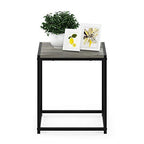 FURINNO Camnus Modern Living End Table, French Oak Grey, 15.75 in x 15.75 in x 17.83 in - color: French Oak Grey, size: 1 Tier, Metal Frame