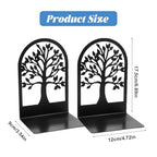 Book Ends Tree Design Modern Bookends for Shelves, Modern Metal Tree Book Ends for Shelves Decorative, Home Decorative Bookends for Home Office, 7 X 4.7 X 3.5 ”, Black, 3 Pairs/6 Pieces