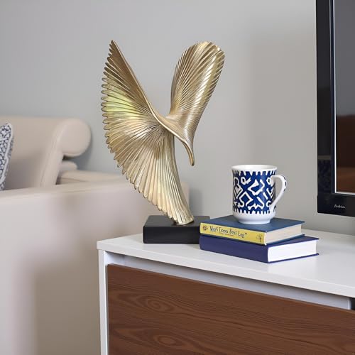 Modern Abstract Eagle Decorative Sculpture, Dining Living Room Desk Decor,Geometric Home Decor Statues,Shelf Top Decor Aesthetics, Coffee Tables or Office Shelves（Golden） - color: 15.16"golden