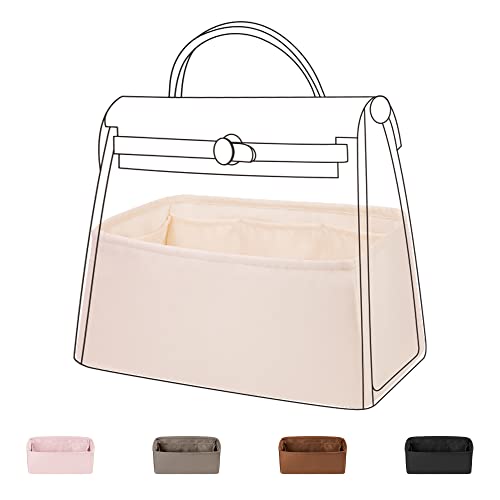 DGAZ Silk Purse Organizer Insert Fits Hermes Herbag 31/39/50 Bags, Luxury Handbag & Tote Organiser, Simplicity bag insert（Craie,H50） - color: Craie, size: H50