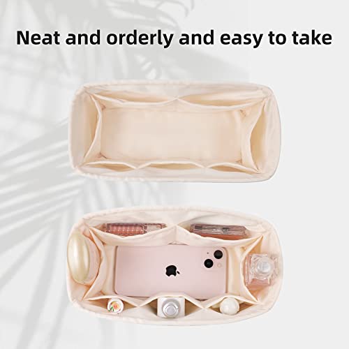 DGAZ Bag Organizer Insert For Kelly pochette/mini II /20/25/28/32/35/40/42/45 Bags, Silk Purse Organizer, Simplicity Handbag & Tote Organizer(Craie,KL25 Sellier) - color: Craie, size: KL25 Sellier