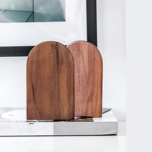 Book Ends,2 Pair Medium Bookends Wood Book Ends Universal Economy Bookend (2, Medium) - size: Medium