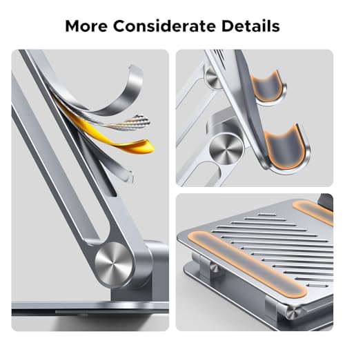 UGREEN Tablet Stand Holder for Desk Dual Rod Support Aluminum Tablet Holder Adjustable Multi-Angle Home Office Accessories Compatible with iPad Pro 13 12 11 10.5 Air Mini 5 4 3 2 Phone E-Reader Silver - color: Silver