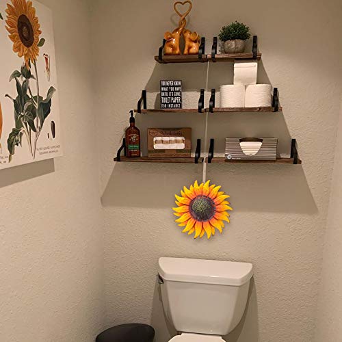 EASICUTI 6 Inch Sunflower Metal Flowers Wall Decor Metal Wall Art Decorations Hanging for Indoor Outdoor Home Bathroom Kitchen Dining Room Bedroom Porch Hallway or Wall Sculptures - color: Yellow Sunflower-E