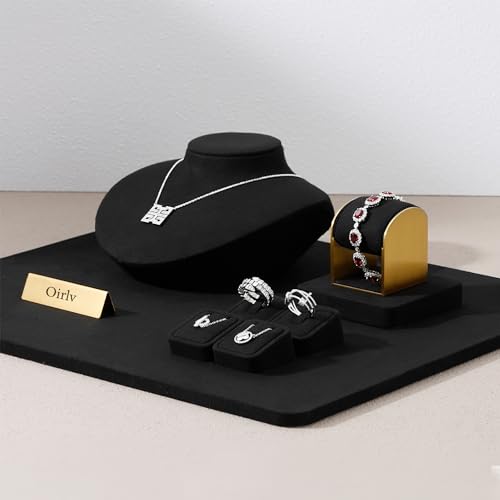 Oirlv Microfiber Angled Necklace Display Pad, Compact Showcase Base for Pendants & Chains, Part of a Complete Jewelry Display Set - style: TT16502