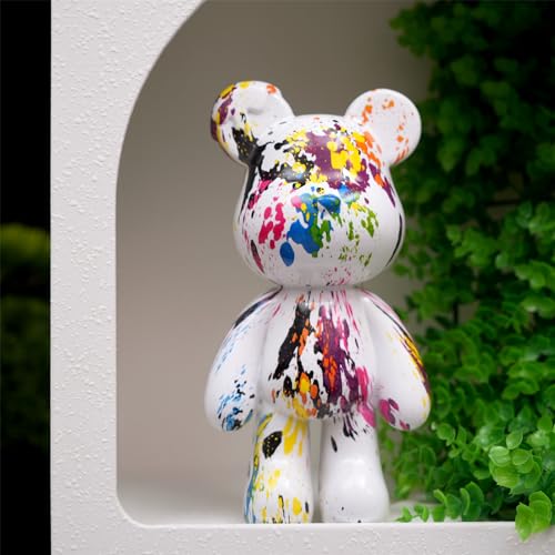 Abstract Bear Statue Decor for Home, Resin Animal Bear Sculpture Ornament for Bedroom, Living Room, Office on Table, Shelf and Cabinet (Type C) - color: Type C