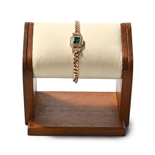 Oirlv Solid Wood Single Watch Display Stand Creamy White Watch Holder for Men and Women - color: Creamy-white