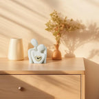 Romantic Couple Statue, Abstract Sculpture Small Shelf Ornaments for Living Room, White Ornaments Couple Figure Sculptures Gifts for Wedding Anniversary