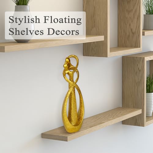 Trycooling Kissing Lovers Statue Abstract Sculpture Resin Statues for Home Decor Modern Home Office Desktop Shelf Bookshelf Decor (Gold, Small) - color: Gold, size: Small