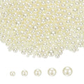PATIKIL 1000 Pcs No Hole Pearls, 3mm 4mm 5mm 6mm 8mm Mini Round Faux Pearl for Art Crafts Jewelry Making Nail Vase Filler Birthday Wedding Party, Cream - color: Cream