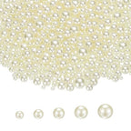PATIKIL 1000 Pcs No Hole Pearls, 3mm 4mm 5mm 6mm 8mm Mini Round Faux Pearl for Art Crafts Jewelry Making Nail Vase Filler Birthday Wedding Party, Cream - color: Cream