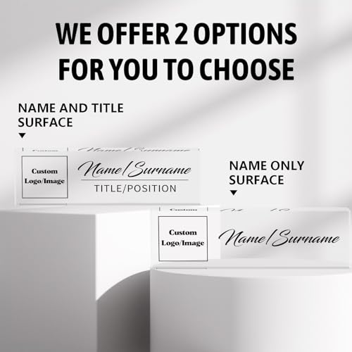 Name Plate for Desk, Custom Logo Desk Name Plate Personalized, Custom Acrylic Name Plate for Office Desk Decor, Employee Appreciation Gifts The Office Gifts for Men and Women with Image and Text - color: Logo/Image