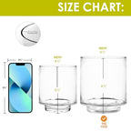 CYS EXCEL 6.5" x 5.5" Clear Glass Hurricane Candle Holder Vase – Cylinder Vase for Pillar & Floating Candles, Wedding Centerpieces & Home Décor - size: H-6.5" D-5.5"
