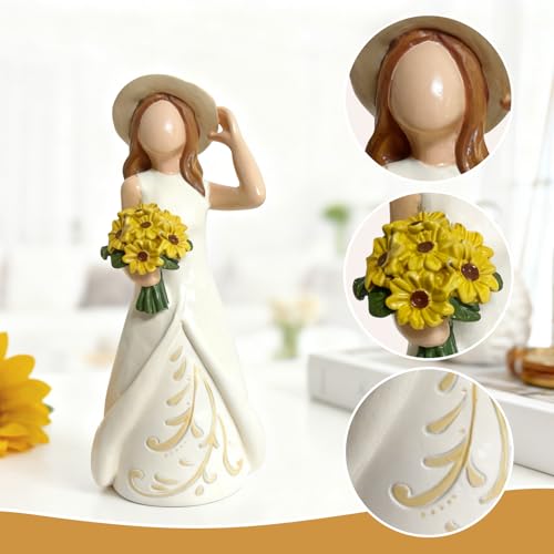 Daughter Hand on Hat Resin Figurine, 6" H,Sweet Gifts for Mom & Daughter, Birthday Mother's Day Warm Keepsake Home Decor - style: Hand on Hat