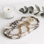 Calacatta Noir Marble Oval Bathroom Vanity Tray – 12”x6” Black Marble Tray for Countertop, Perfume & Jewelry Display | Solid 2cm Thick Luxury Stone Tray - color: Calacatta Noir