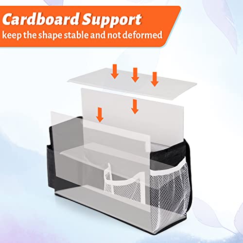 Loghot Bedside Caddy/Bedside Storage Bag Hanging Organizer for Bunk and Hospital Beds,Dorm Rooms Bed Rails,Can be Placed Glasses,Books,Mobile Phones,Keys (New Black-1) - color: 1pc New Black-1