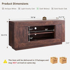 OKD Modern 70" TV Stand, Entertainment Center for TVs Up to 80", Media Console with Large Open Storage & Side Cabinets, Thick Wood Design for Living Room, Dark Walnut - color: Dark Walnut