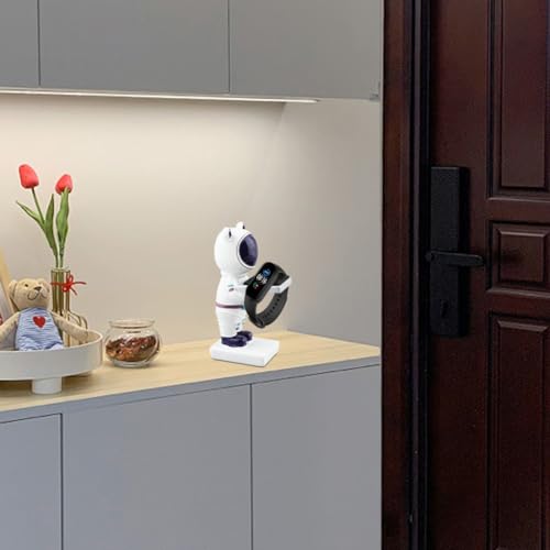 Single Watch Display Stand, Resin Figurine Model Wristwatch Holder Home Office Countertop Decorative Storage Rack for Display Watch Jewelry Bracelet Necklace (White)
