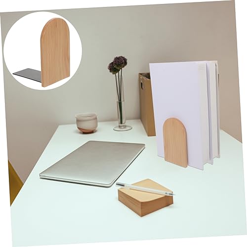 Wooden Bookend Dark Decor Shelves Modern Decor Book Fixator Bookshelf Mounting