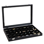 Wudygirl Jewelry Organizer 40 Grid Earring Holder Organizer with Clear Lid Jewelry Box for Rings Earrings Bracelets Storage Display Case for Women - style: 40 Grid Tray