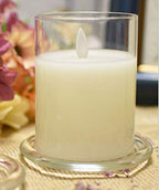 2 Pack Glass Candle Holder 3" Clear Beautiful Transparent Round Candle Plate - size: 2pack-3inch