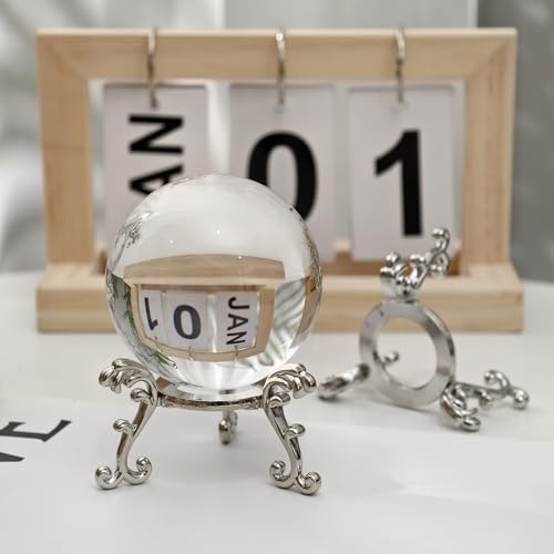 5 Pcs 2.75in Alloy Metal Crystal Ball Stand - Silver Display Sphere Holder for Spheres & Rock - Crystal Holder Stands with Display Function - color: Silver_Large-5pcs