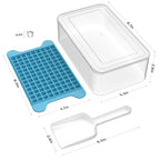 Mini Ice Cube Tray for Freezer: FDDBI Small Ice Trays for Freezer with Bin - 117×4PCS Easy Release Nugget Ice Tray - Crushed Ice Tray with Container - color: Cool Blue