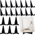 Bucherry 20 Packs Card Display Stand 3.4" Acrylic Easel Stands Mini Picture Coin Display Easel Holder Baseball Sports Card Trading Graded Holder for Challenge Coin Photo Frame Medal Watch (Black) - color: Black