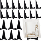 Bucherry 20 Packs Card Display Stand 3.4" Acrylic Easel Stands Mini Picture Coin Display Easel Holder Baseball Sports Card Trading Graded Holder for Challenge Coin Photo Frame Medal Watch (Black) - color: Black