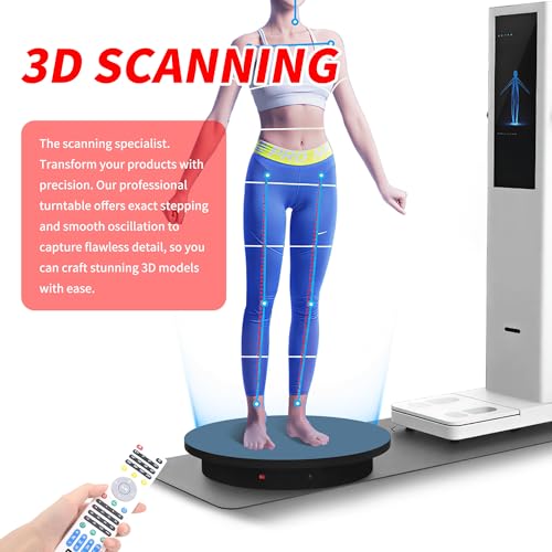 Remote-Controlled Motorized Turntable,Heavy Duty Motorized Rotating Display Stand,Speed-Adjustable Rotating Platform,Multi-Mode 360° Photography Turntable for 3D Scan,Photography(23.6in/Black) - size: 23.64inch/Black/500Lbs Load