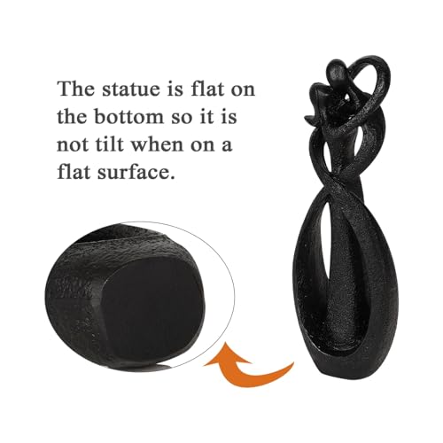 Trycooling Kissing Lovers Statue Abstract Sculpture Resin Statues for Home Decor Modern Home Office Desktop Shelf Bookshelf Decor (Black, Small) - color: Black, size: Small