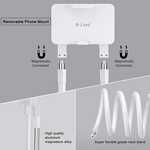 B-Land Cell Phone Holder, Universal Mobile Phone Stand, Lazy Bracket, DIY Flexible Mount Stand with Multiple Function - color: White