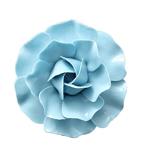 AMERRY 3D Wall Art - Artificial Porcelain Flower Decor for Home & Office (Blue Camellia, 2.76") - color: Blue,Camellia,2.76"