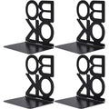 Book Ends, Metal Foldable Bookends for Shelves, Non-Skid Book End to Hold Books, Black Book Stopper/Holder for Office Home Kitchen (Black-2Pair) - color: Black-2pair