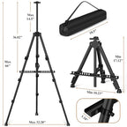 Art Painting Tripod Easel Stands - Portable Adjustable Display Artist Metal Easel with 1 Bag for Tabletop/Floor Painting, Height from 17 to 66 inches, Sturdy for Drawing, Displaying - Black 3 Pack - style: Black-3pack