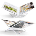 Acrylic Book Stand Large Clear Acrylic Book Holder, 12.5" x 9.5" x 5.7", Open Book Holder Stand for Display and Reading Cookbooks, Art Books, Bibles, Magazines - Home and Office - color: Clear, size: Large