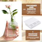 12 Sets Mini Small Vases for Flowers Bulk Glass Ribbed Bud Vases Set for Centerpiece Table Decorative Wedding Reception, Housewarming Gift Holiday Christmas