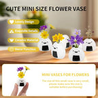 Mini Vases for Flowers 6PCS Mini Vase Ceramic Flower Vase Cute Rice Ball White Small Vase Set for Dry Flowers