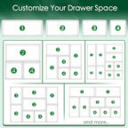 Criusia Drawer Organizer Set, Acrylic Non Slip Non Cracking Kitchen Drawer Storage Tray Large Size Divider, Multifunctional Storage for Cosmetics, Bathroom, Tools, Kitchen and Office (8 PACK) - size: 8 PACK