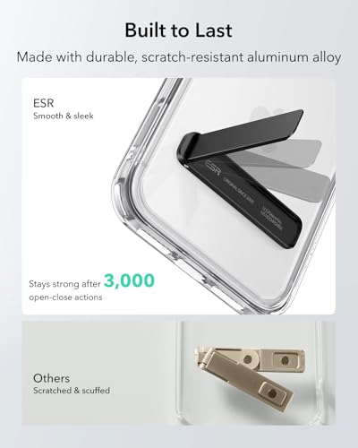 ESR Boost Phone Kickstand, Vertical and Horizontal Stand, Adjustable Angle, Compatible with iPhone Air 17 Pro Max, iPhone 17e/16/15/14/13/12, Samsung Galaxy S26/S25/S24/S23 Series, Google, Black - color: Black