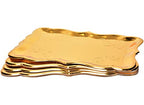 Gift Boutique 10 Gold Rectangle Trays for Dessert Display Table Parties 9" x 13" Disposable Paper Cardboard in Elegant Shape for Platters Cupcake Birthday Parties Dessert Weddings and More Food Safe