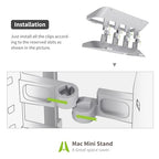 AFOOYO Mac Mini Stand, ABS Vertical Holder - Universal Fit for Mac Mini 2010-2024 M1 M2 M4 Pro, Compatible with Laptop & Mini PC (Gray)