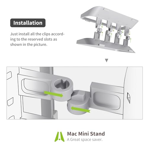AFOOYO Mac Mini Stand, ABS Vertical Holder - Universal Fit for Mac Mini 2010-2024 M1 M2 M4 Pro, Compatible with Laptop & Mini PC (Gray)