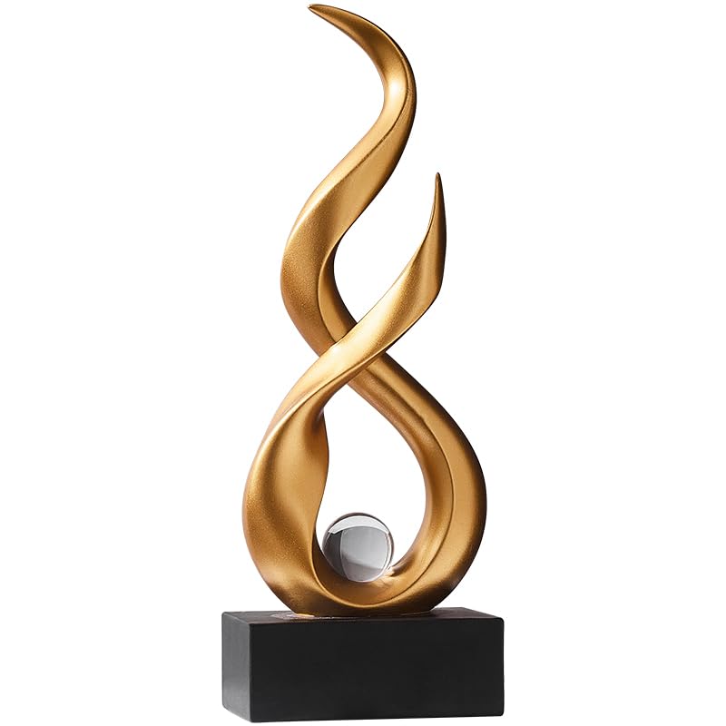 Modern Abstract Art Table Decoration,Resin Gold Statue Modern Ornaments for Living Room Great Gift Idea Home Decor 5 * 2.5 * 10.5 inch,Collectibles