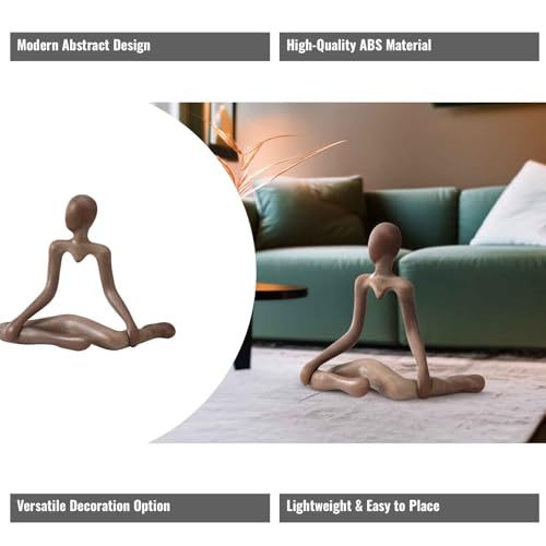 Modern Abstract Sculpture for Home Decor Contemporary Art Statue Minimalist Decorative Figure - color: Brown