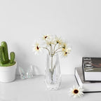 Kitcom Small Flower/Bud Crystal Vase Decorative Vases for Home or Wedding, Outline Dimensions W2.8''xH6', Clear with Gift Box - size: Medium