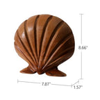Seashell Teak Sculpture Home Décor Seashell Teak Sculpture for Shelf Good Gifts for Decoration,7.9"X8.7"X1.6"