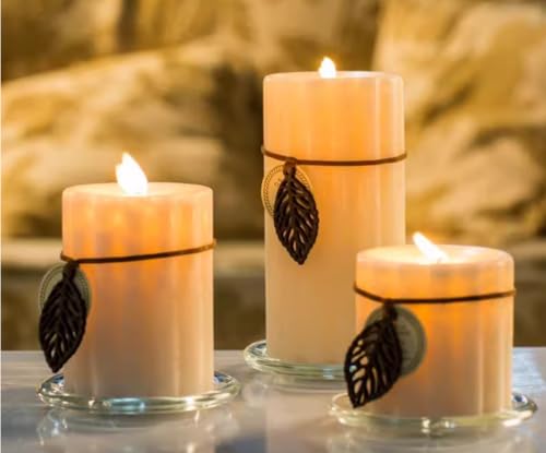Glass Candle Holder 2 Pack 5 Inch Clear Beautiful Transparent Round Candle Plate (2pack 5inch) - size: 2pack 5inch